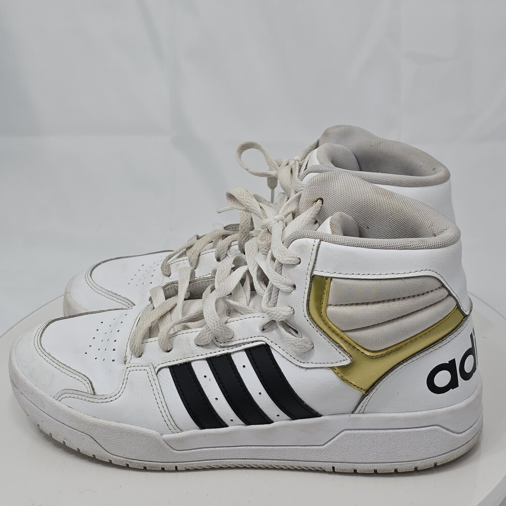 Adidas Entrap Mid Cloud White/Core Black/Gold Metallic Men 11 Leather Sneakers